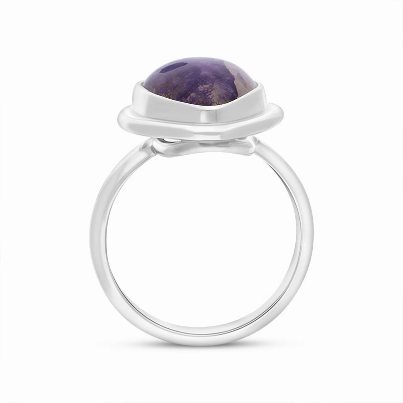 Sterling Silver Blue John Marquise Solid Edge Doublet Ring D