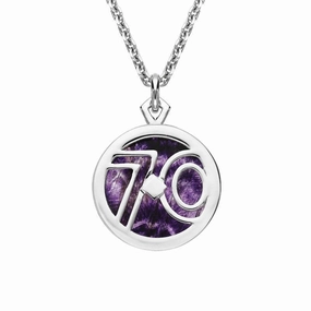 Sterling Silver Blue John Peak District Millstone 70 Double Sided Medium Pendant D