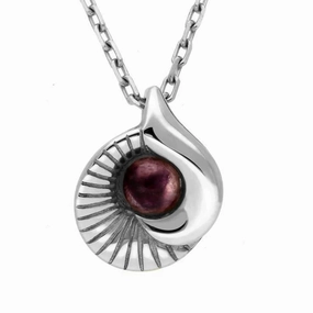 Sterling Silver Blue John Seashell Necklace
