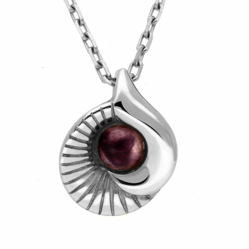 Sterling Silver Blue John Seashell Necklace
