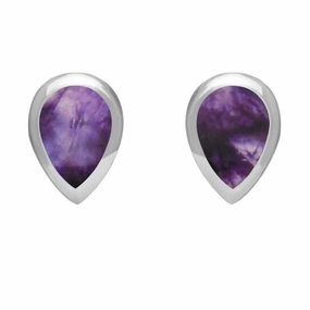 Sterling Silver Blue John Small Teardrop Stud Earrings