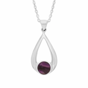 Sterling Silver Blue John Teardrop Necklace