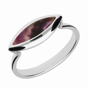 Sterling Silver Blue John Toscana Side Marquise Ring