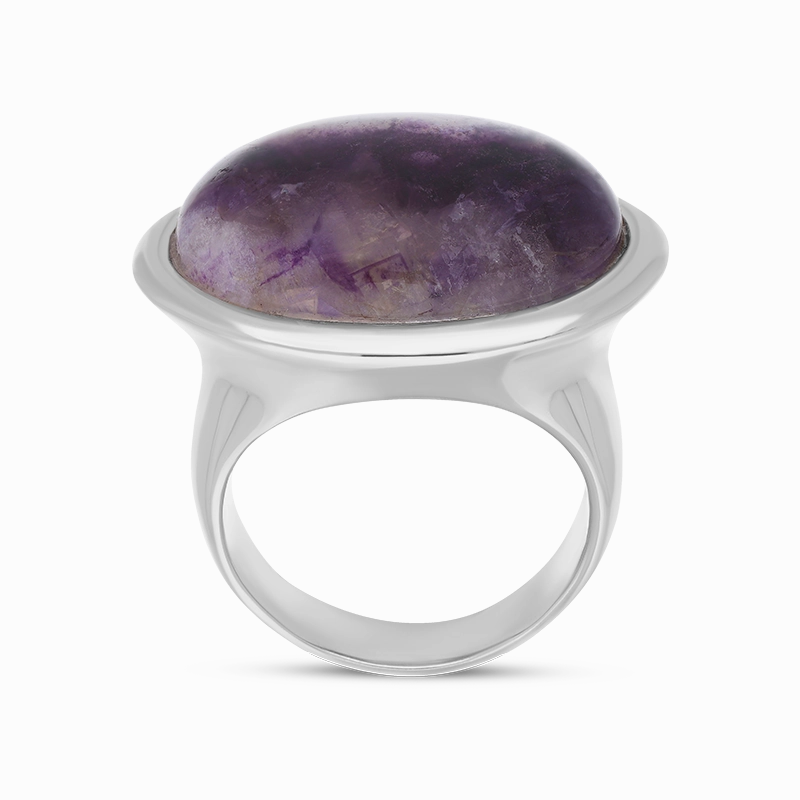 Sterling Silver Blue John Wide Oval Flow Ring D