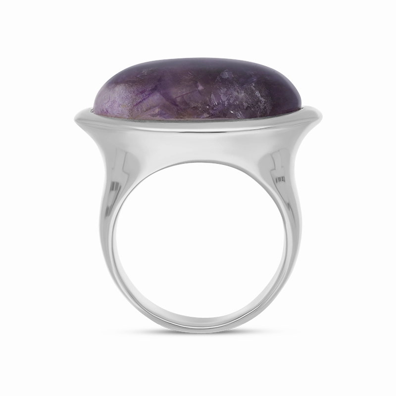 Sterling Silver Blue John Wide Oval Flow Ring D