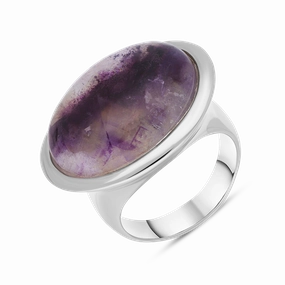 Sterling Silver Blue John Wide Oval Flow Ring D
