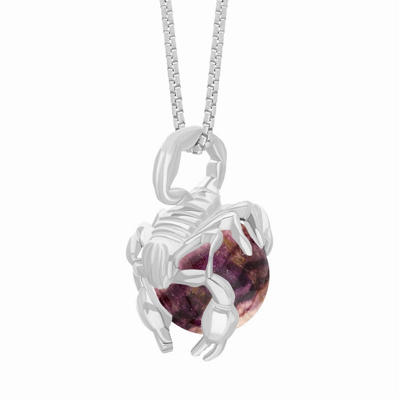 Sterling Silver Blue John Zodiac Scorpio 9mm Bead Pendant