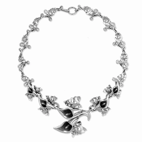 Sterling Silver Calla Lily Bouquet Necklace