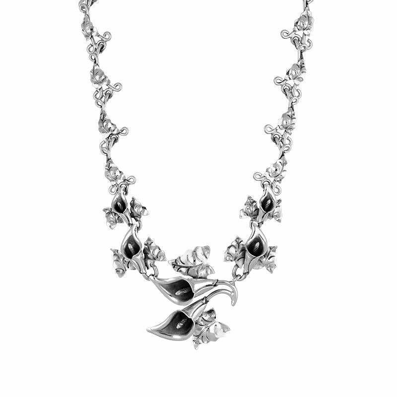 Sterling Silver Calla Lily Bouquet Necklace