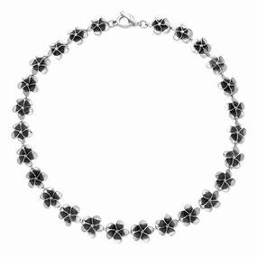 Sterling Silver Chain of Flowers Necklace