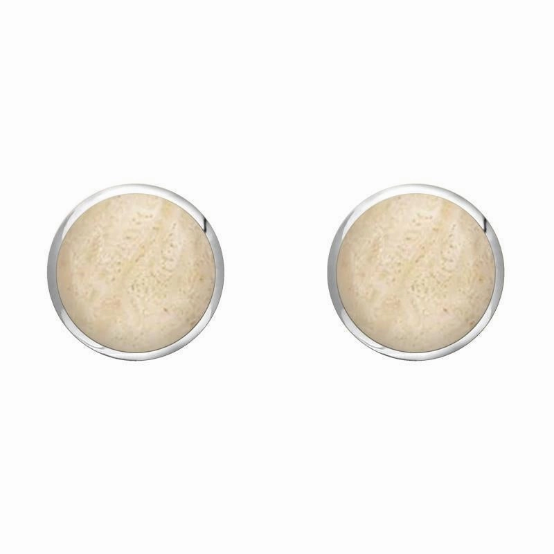 Sterling Silver Coquina 6mm Classic Medium Round Stud Earrings