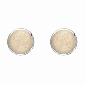 Sterling Silver Coquina 6mm Classic Medium Round Stud Earrings