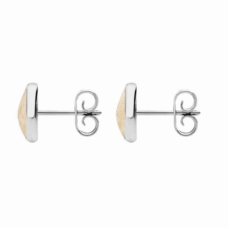 Sterling Silver Coquina 8mm Classic Large Round Stud Earrings