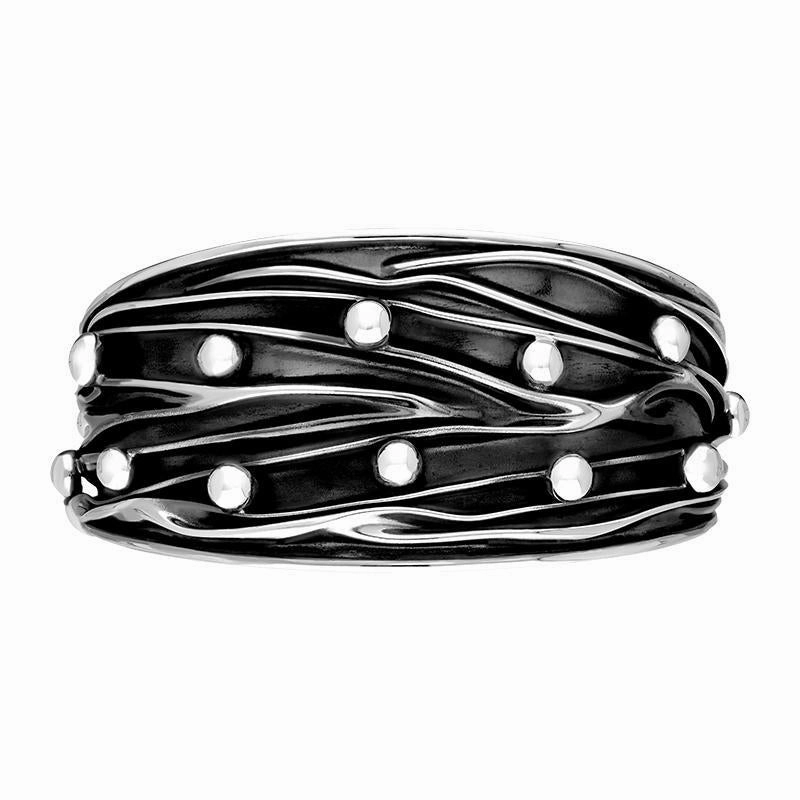 Sterling Silver Corrungated Cuff Bangle