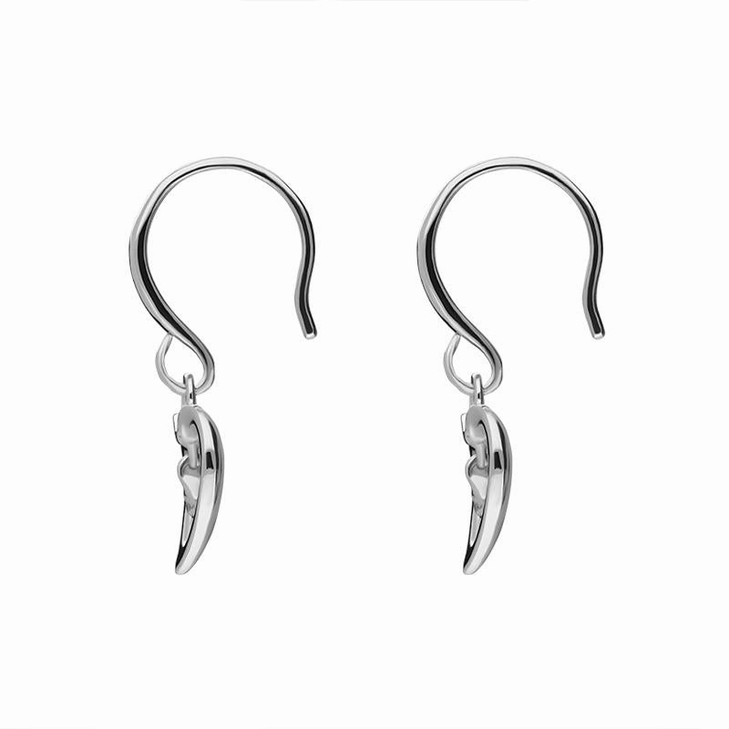 Sterling Silver Cubic Zirconia Heart Drop Centre Earrings