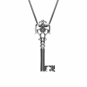 Sterling Silver Derbyshire Rose Key Necklace