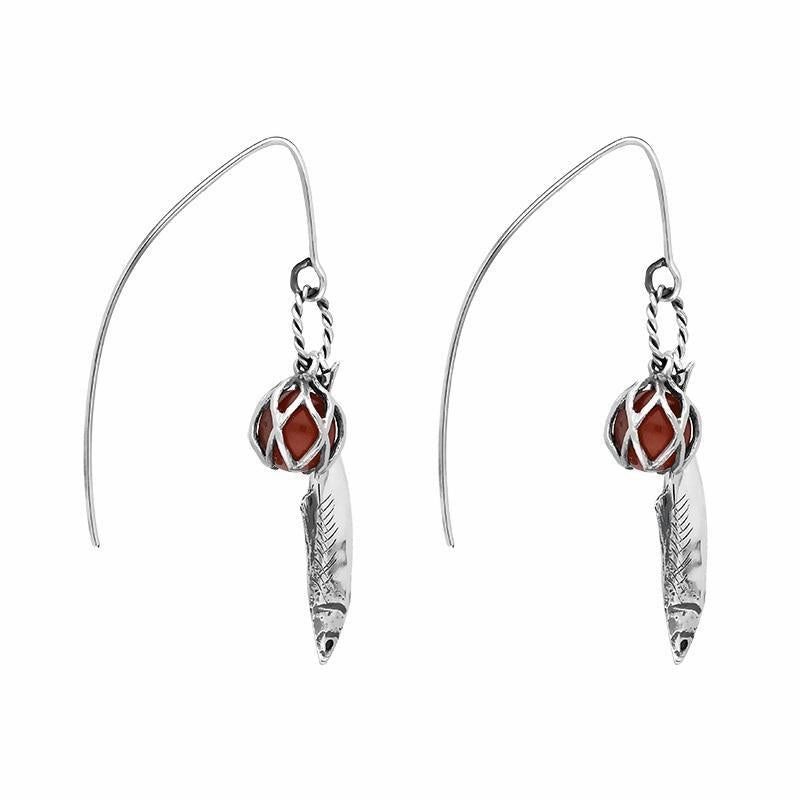Sterling Silver Emma Stothard Silver Darling Amber Float Charm Hook Earrings