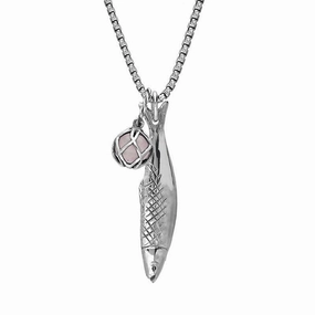 Sterling Silver Emma Stothard Silver Darling Rose Quartz Float Small Charm Necklace