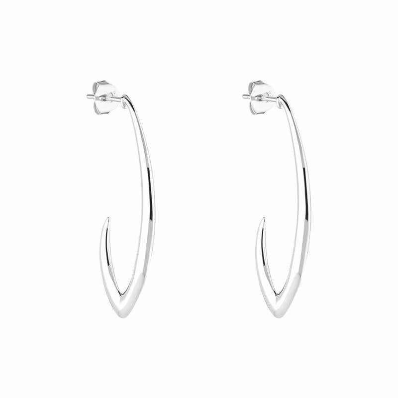 Sterling Silver Fish Hook Style Hoop Earrings