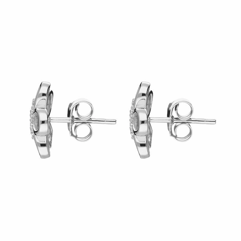 Sterling Silver Five Petal Flower Stud Earrings