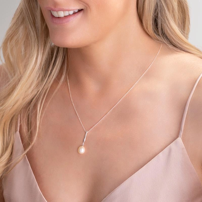 Sterling Silver Freshwater Pearl Drop Necklace