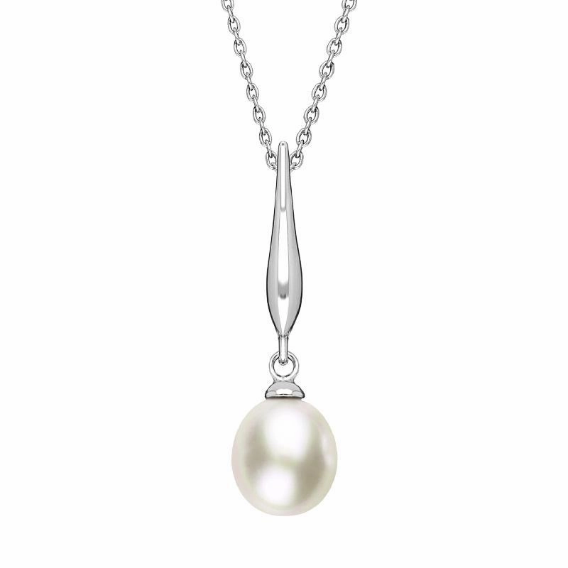 Sterling Silver Freshwater Pearl Drop Necklace
