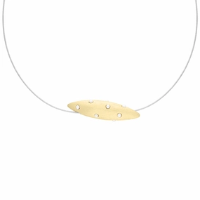Sterling Silver Gold Plated Freshwater Pearl Horizontal Marquise Necklace D