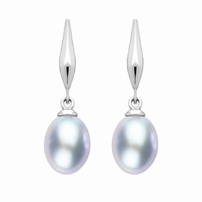 Sterling Silver Grey Pearl Drop Earrings