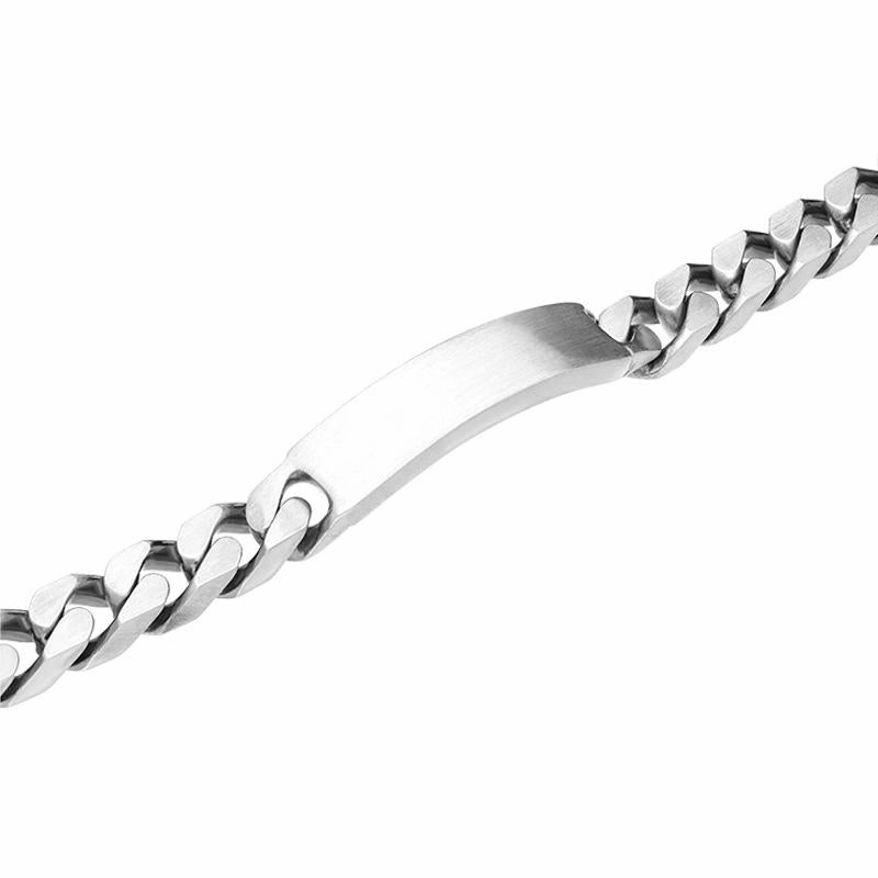 Sterling Silver Heavy Satin Finish Identity Bracelet