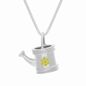 Sterling Silver House & Garden Watering Can Pendant