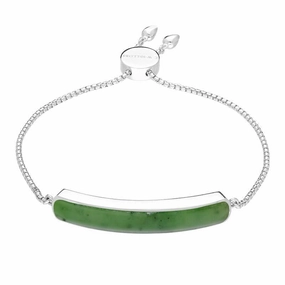 Sterling Silver Jade Lineaire Long Bracelet
