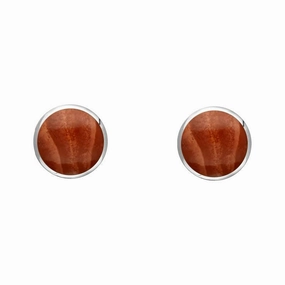Sterling Silver Jasper 4mm Classic Small Round Stud Earrings