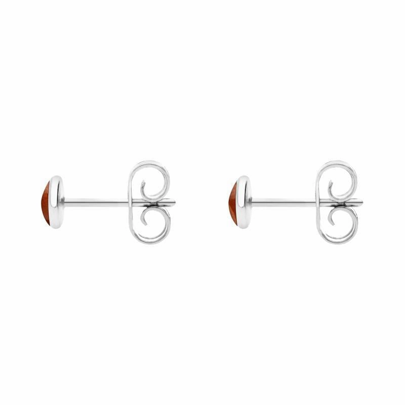 Sterling Silver Jasper 4mm Classic Small Round Stud Earrings