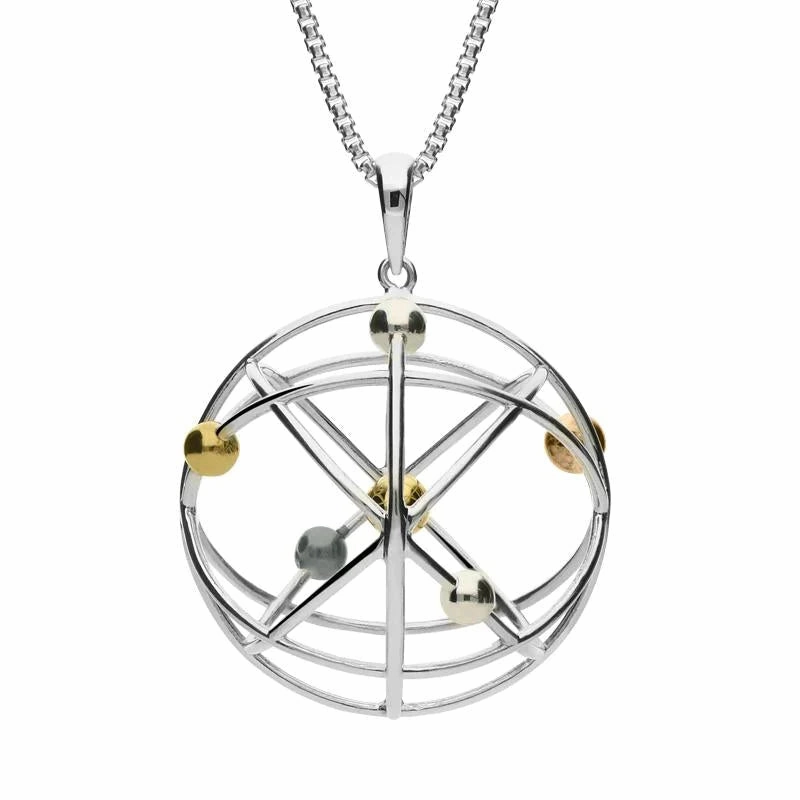 Sterling Silver Joseph Wright Large Orrery Necklace D