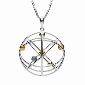 Sterling Silver Joseph Wright Large Orrery Necklace D