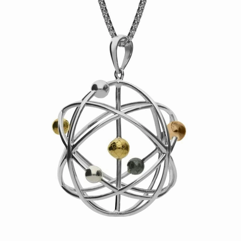 Sterling Silver Joseph Wright Large Orrery Necklace D