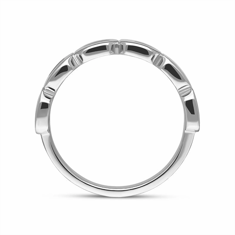 Sterling Silver King's Coronation Hallmark Round Cushion Ring D