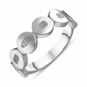 Sterling Silver King's Coronation Hallmark Round Disc Ring D
