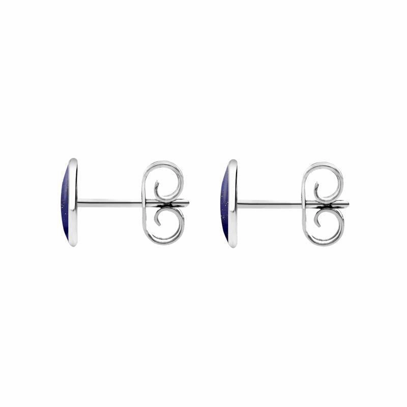 Sterling Silver Lapis Lazuli 7 x 5mm Classic Small Oval Stud Earrings