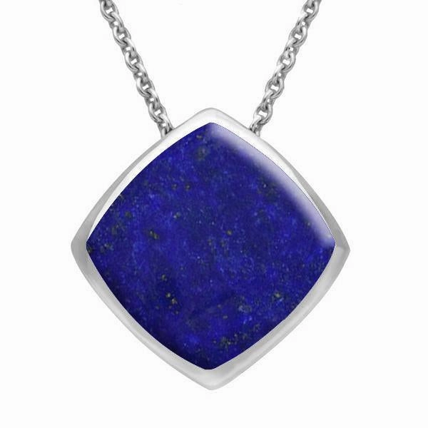 Sterling Silver Lapis Lazuli Cushion Necklace