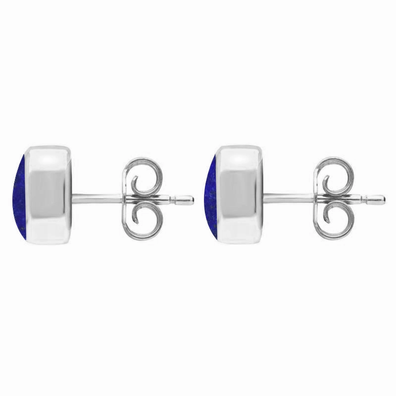 Sterling Silver Lapis Lazuli Dinky Cushion Stud Earrings