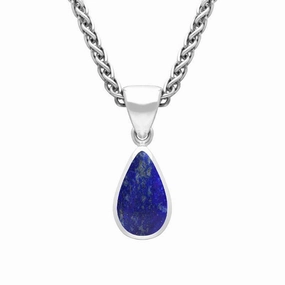 Sterling Silver Lapis Lazuli Dinky Pear Necklace