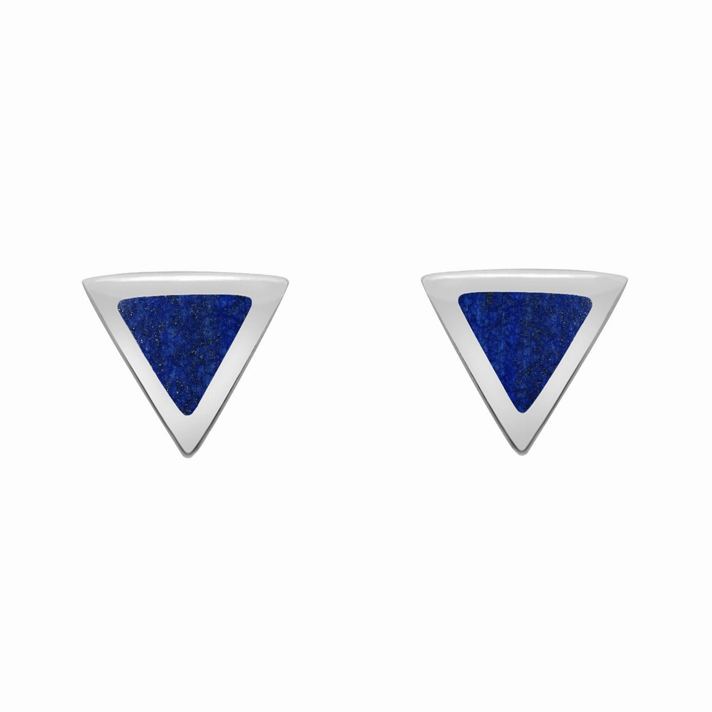 Sterling Silver Lapis Lazuli Dinky Triangle Stud Earrings