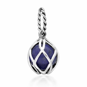 Sterling Silver Lapis Lazuli Emma Stothard Silver Darling 8mm Float Charm