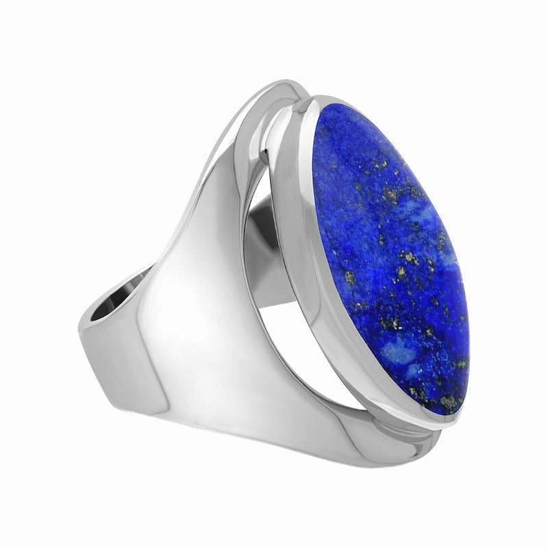 Sterling Silver Lapis Lazuli Medium Oval Ring
