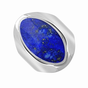 Sterling Silver Lapis Lazuli Medium Oval Ring