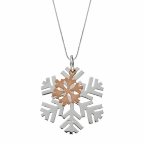 Sterling Silver Large Snowflake Necklace