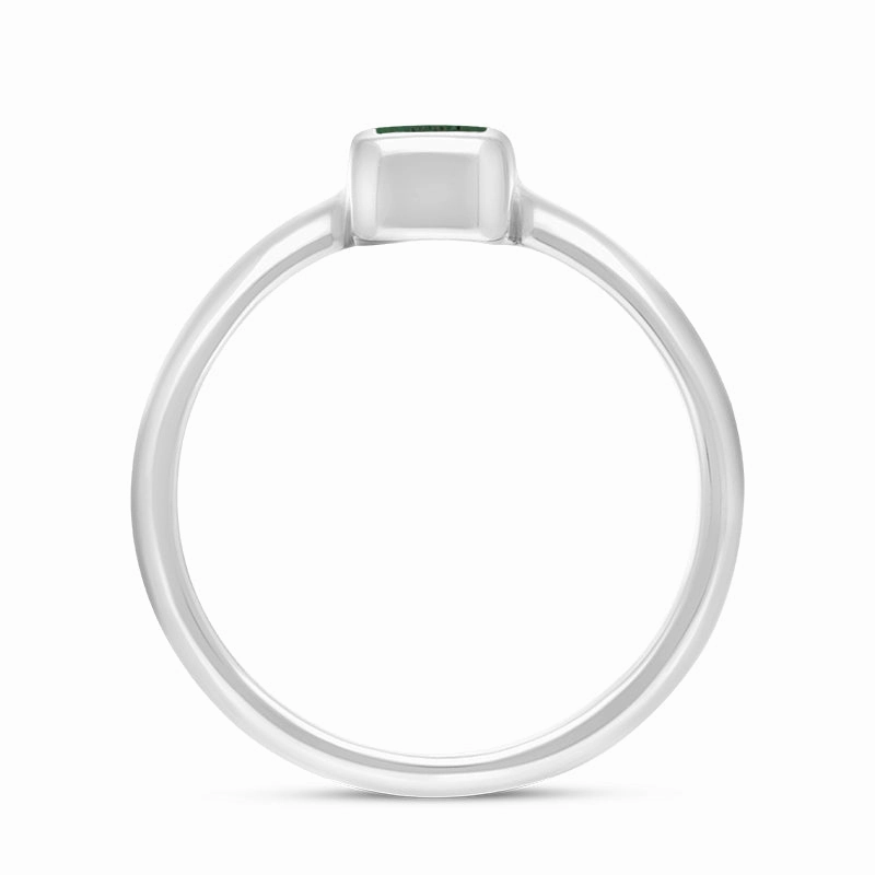 Sterling Silver Malachite Slim Oblong Ring