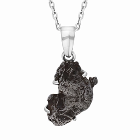 Sterling Silver Meteorite Unique Necklace D