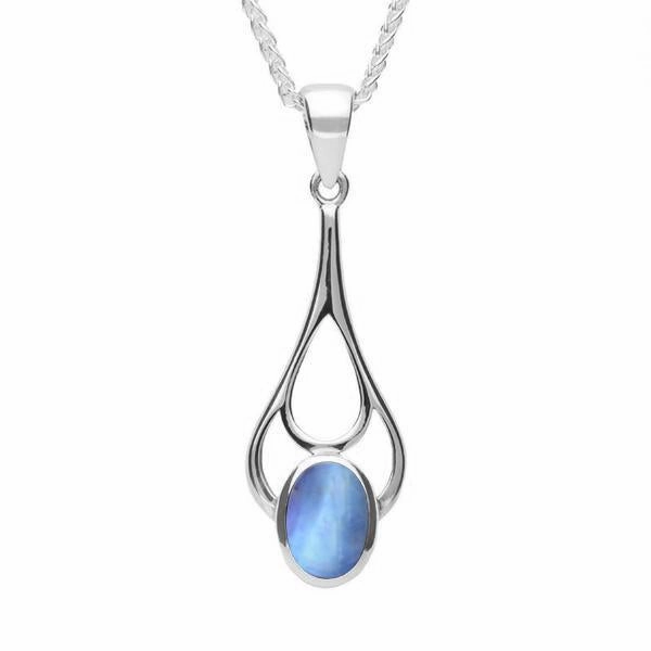 Sterling Silver Moonstone Oval Spoon Necklace